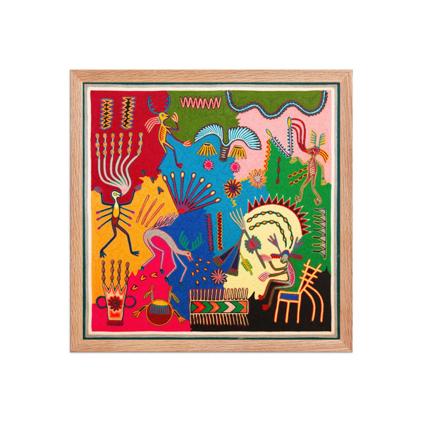 Huichol Yarn Painting Print • L - 310 - Huichol Arts