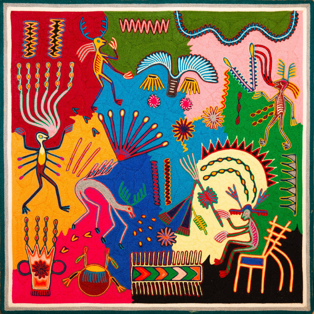 Huichol Yarn Painting Print • L - 310 - Huichol Arts