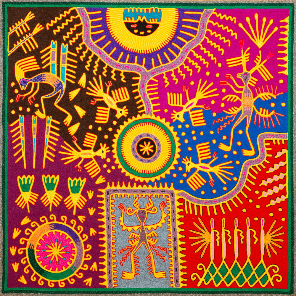 Huichol Yarn Painting Print • L - 311 - Huichol Arts
