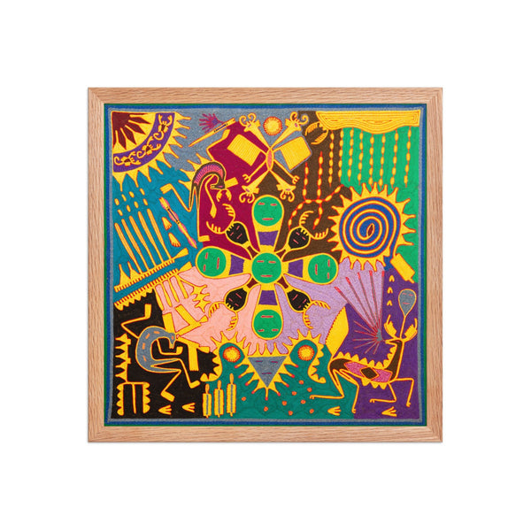 Huichol Yarn Painting Print • L - 313 - Huichol Arts