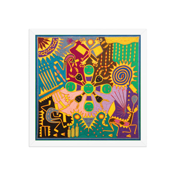 Huichol Yarn Painting Print • L - 313 - Huichol Arts