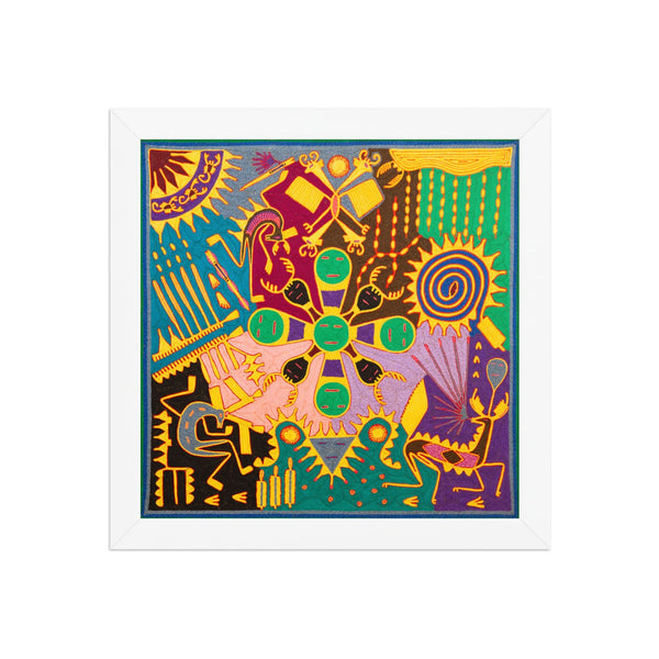 Huichol Yarn Painting Print • L - 313 - Huichol Arts