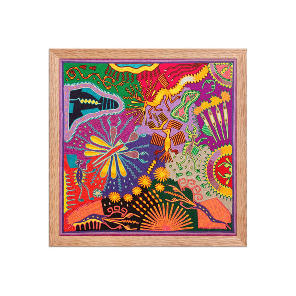 Huichol Yarn Painting Print • L - 314 - Huichol Arts