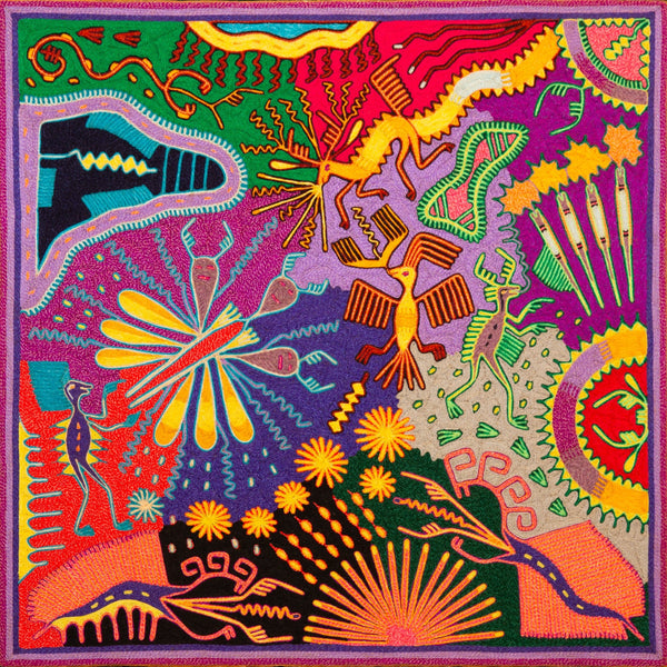 Huichol Yarn Painting Print • L - 314 - Huichol Arts