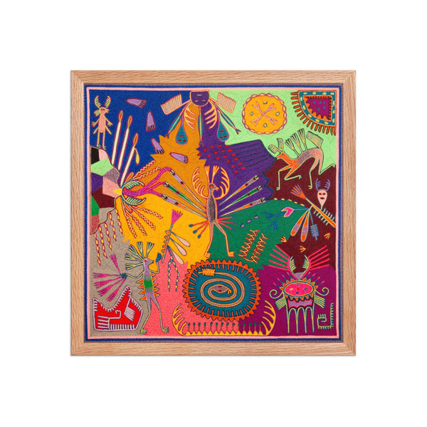 Huichol Yarn Painting Print • L - 316 - Huichol Arts