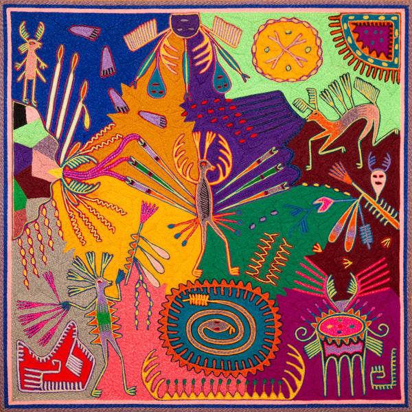 Huichol Yarn Painting Print • L - 316 - Huichol Arts