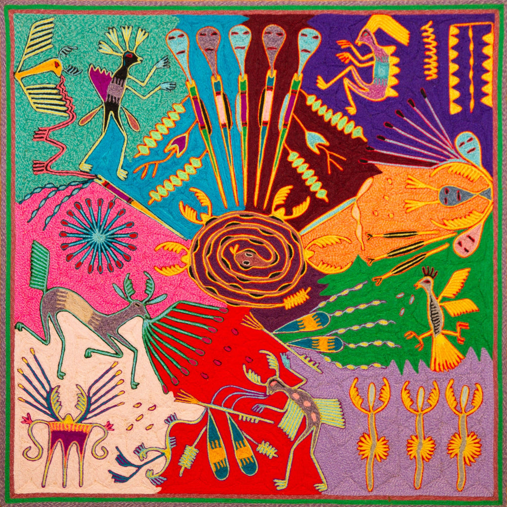 Huichol Yarn Painting Print • L - 317 - Huichol Arts