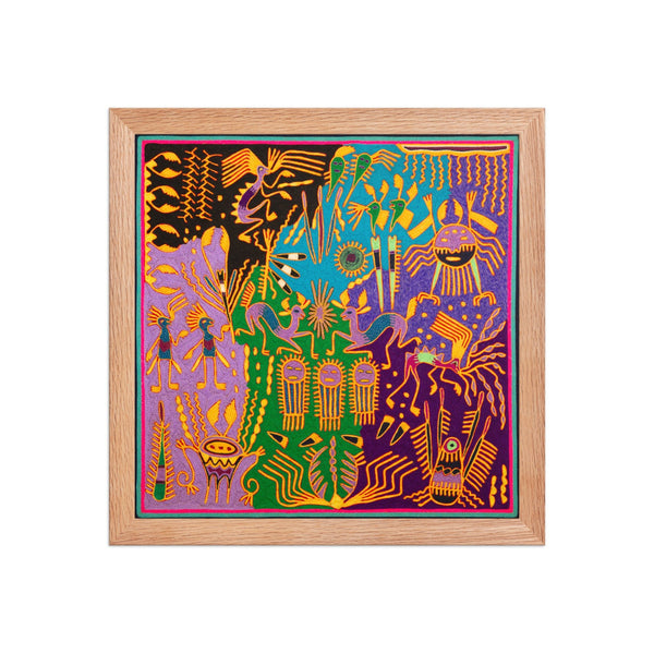 Huichol Yarn Painting Print • L - 318 - Huichol Arts