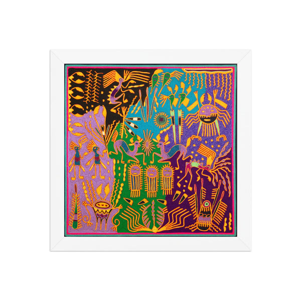 Huichol Yarn Painting Print • L - 318 - Huichol Arts