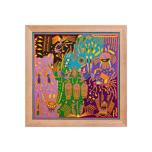 Huichol Yarn Painting Print • L - 318 - Huichol Arts