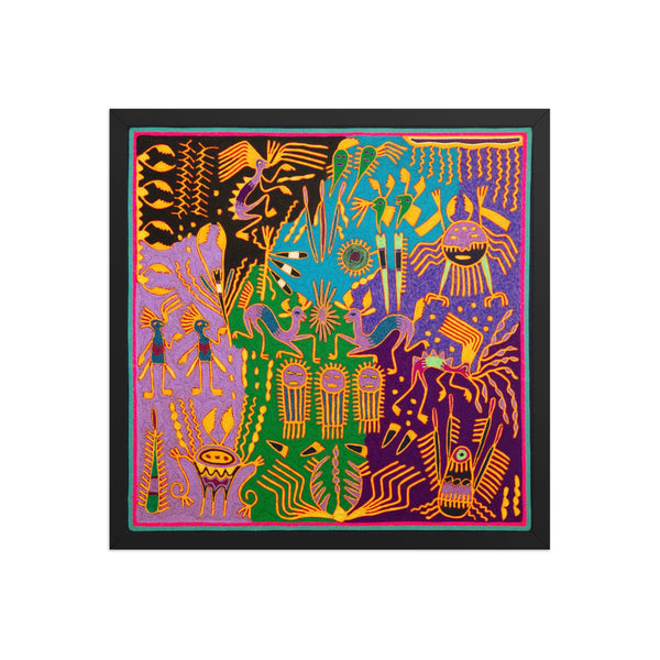 Huichol Yarn Painting Print • L - 318 - Huichol Arts