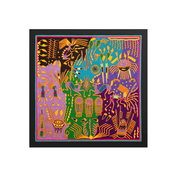 Huichol Yarn Painting Print • L - 318 - Huichol Arts