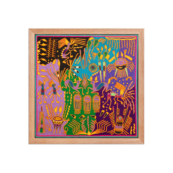 Huichol Yarn Painting Print • L - 318 - Huichol Arts