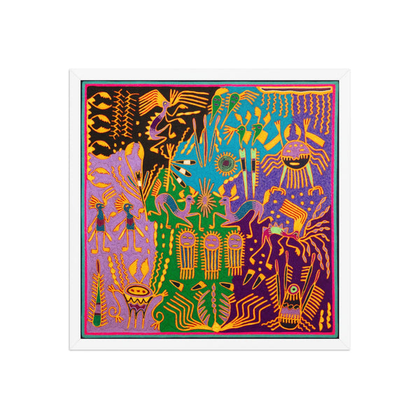 Huichol Yarn Painting Print • L - 318 - Huichol Arts