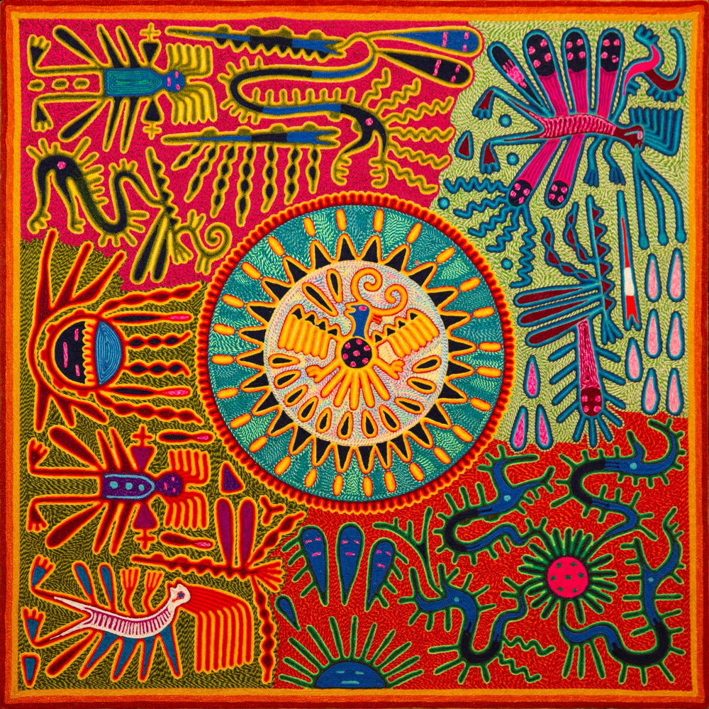 Huichol Yarn Painting Print • L - 320 - Huichol Arts