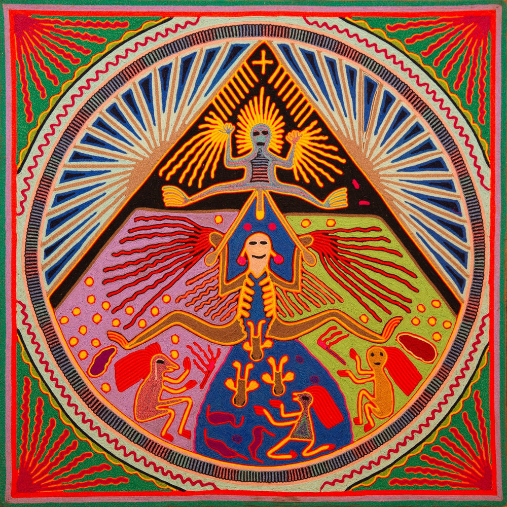 Huichol Yarn Painting Print • L - 321 - Huichol Arts