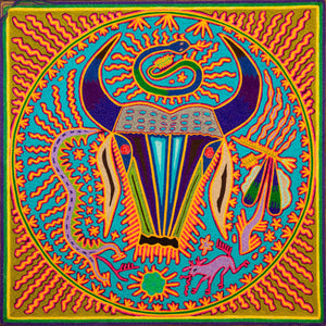 Huichol Yarn Painting Print • L - 322 - Huichol Arts