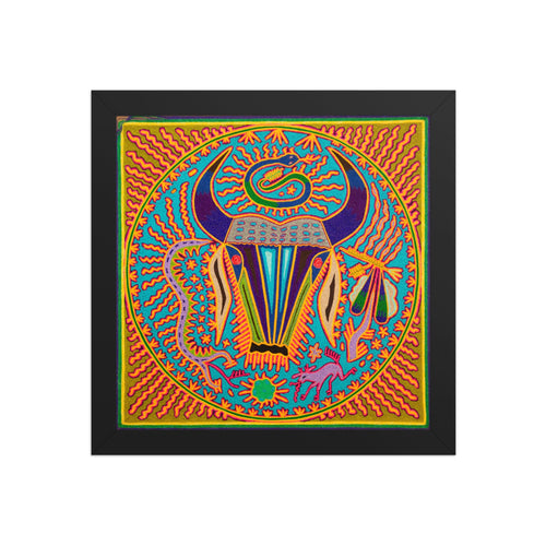 Huichol Yarn Painting Print • L - 322 - Huichol Arts