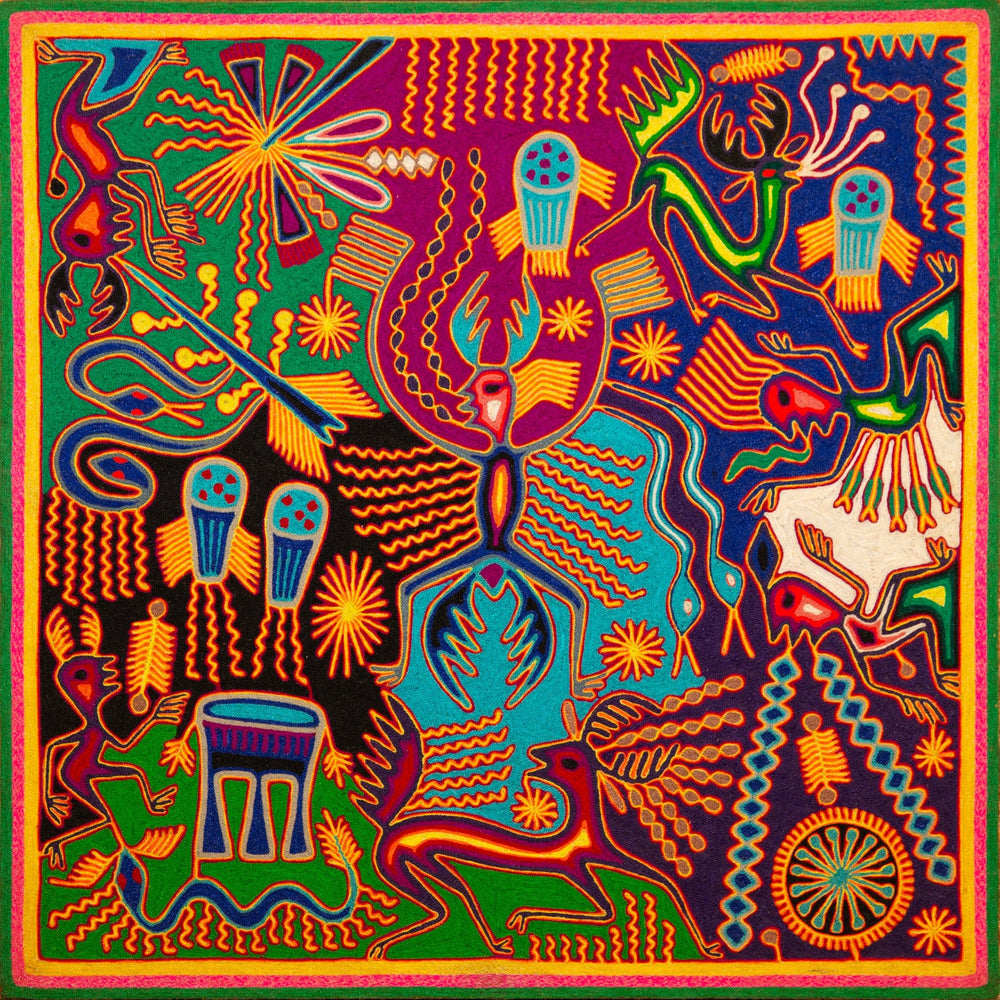 Huichol Yarn Painting Print • L - 325 - Huichol Arts
