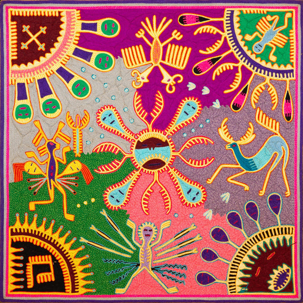Huichol Yarn Painting Print • L - 327 - Huichol Arts