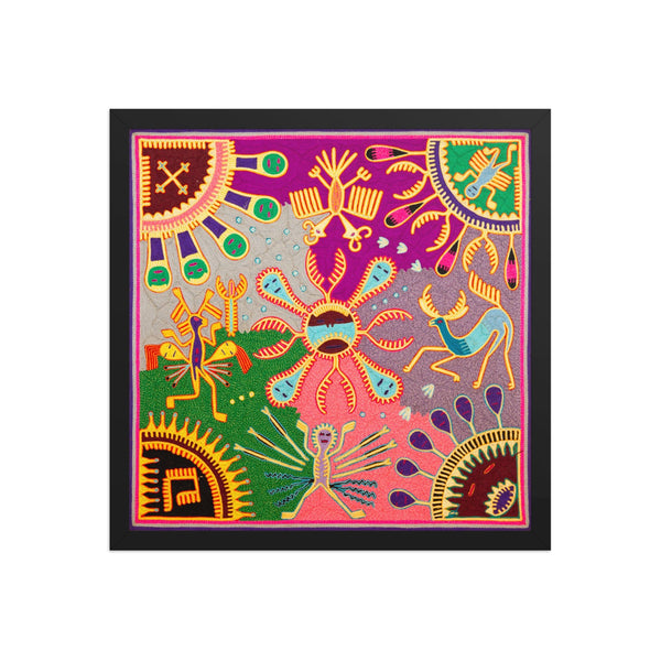 Huichol Yarn Painting Print • L - 327 - Huichol Arts