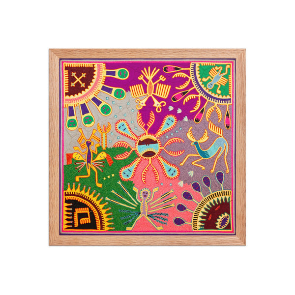 Huichol Yarn Painting Print • L - 327 - Huichol Arts