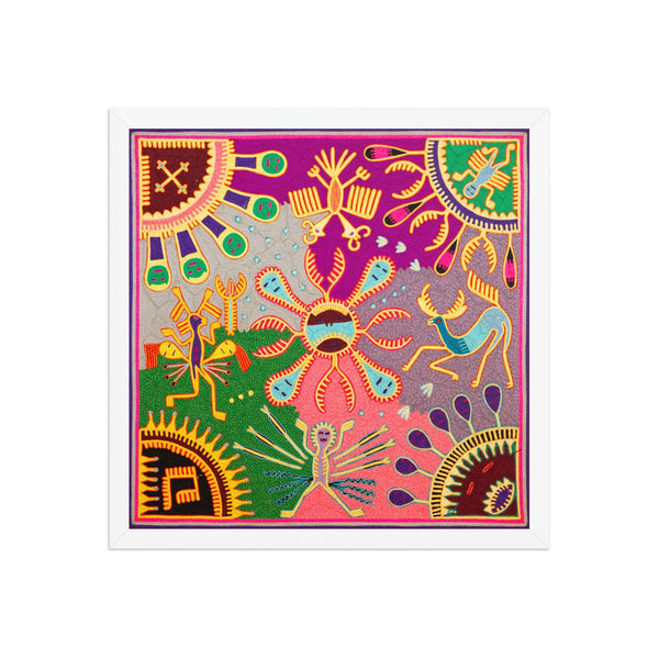 Huichol Yarn Painting Print • L - 327 - Huichol Arts