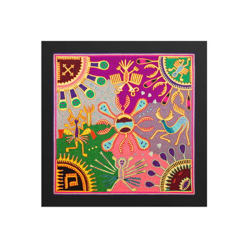 Huichol Yarn Painting Print • L - 327 - Huichol Arts