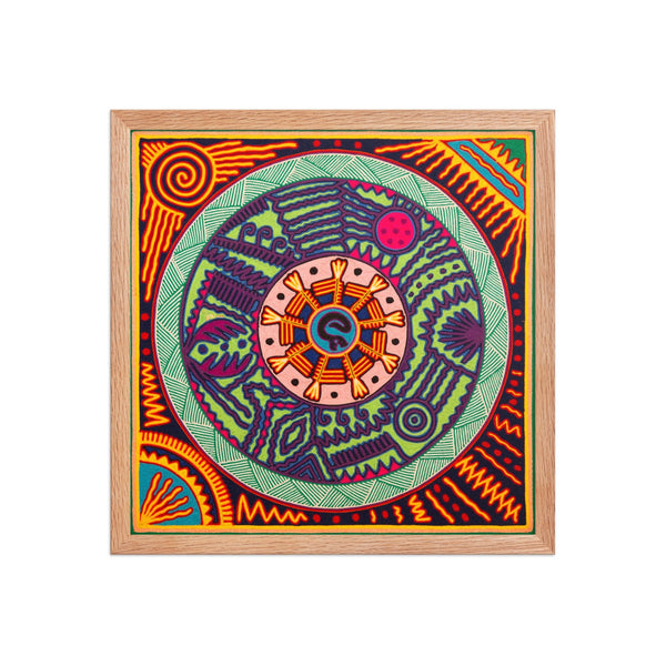 Huichol Yarn Painting Print • L - 328 - Huichol Arts