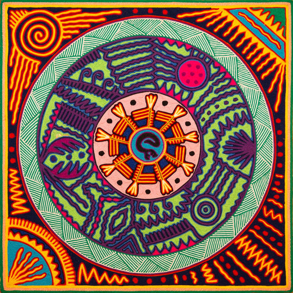 Huichol Yarn Painting Print • L - 328 - Huichol Arts