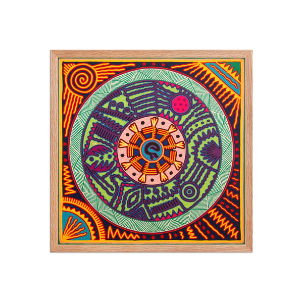 Huichol Yarn Painting Print • L - 328 - Huichol Arts