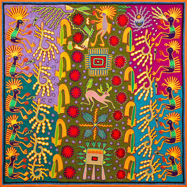 Huichol Yarn Painting Print • L - 329 - Huichol Arts