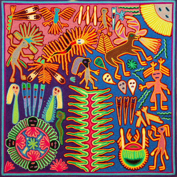 Huichol Yarn Painting Print • L - 330 - Huichol Arts