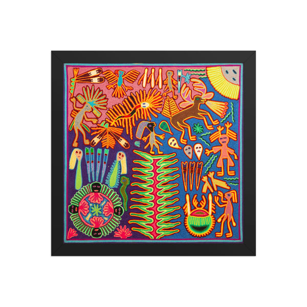 Huichol Yarn Painting Print • L - 330 - Huichol Arts
