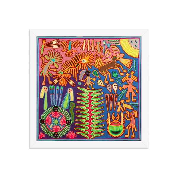 Huichol Yarn Painting Print • L - 330 - Huichol Arts