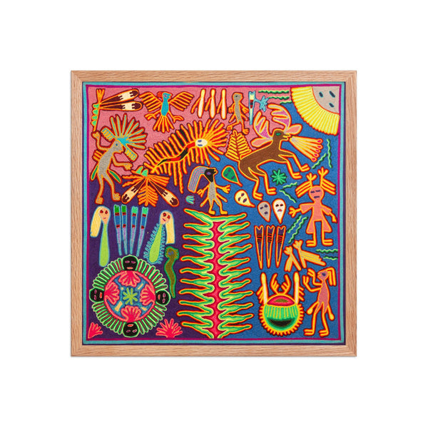 Huichol Yarn Painting Print • L - 330 - Huichol Arts