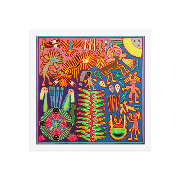 Huichol Yarn Painting Print • L - 330 - Huichol Arts