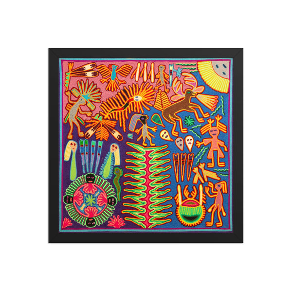 Huichol Yarn Painting Print • L - 330 - Huichol Arts