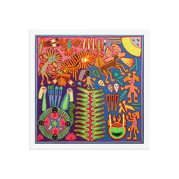 Huichol Yarn Painting Print • L - 330 - Huichol Arts