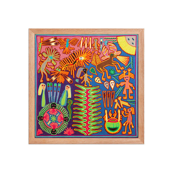 Huichol Yarn Painting Print • L - 330 - Huichol Arts