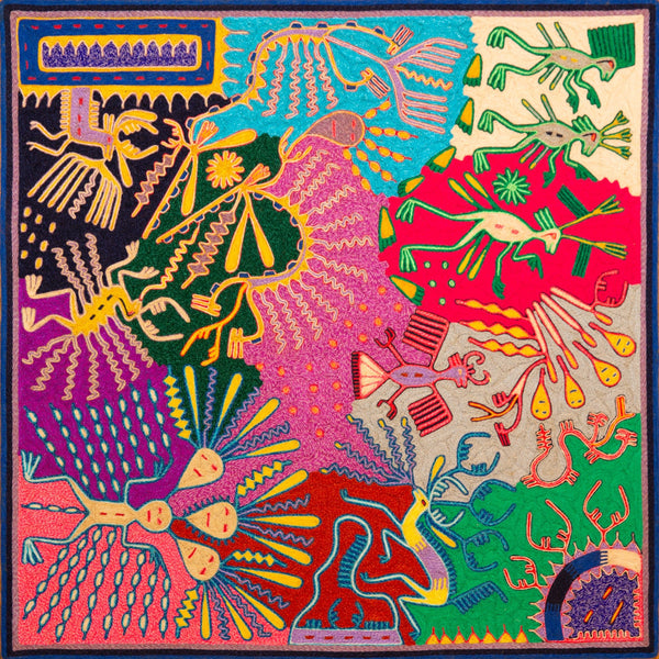 Huichol Yarn Painting Print • L - 331 - Huichol Arts