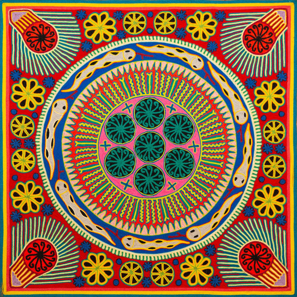 Huichol Yarn Painting Print • L - 332 - Huichol Arts