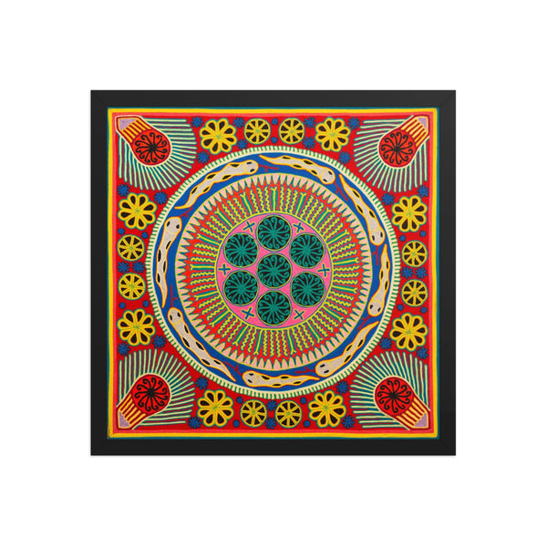 Huichol Yarn Painting Print • L - 332 - Huichol Arts