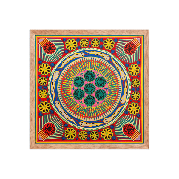 Huichol Yarn Painting Print • L - 332 - Huichol Arts