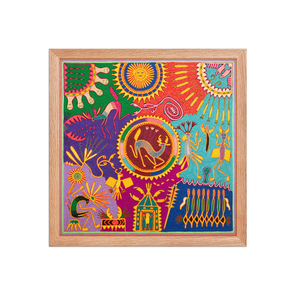 Huichol Yarn Painting Print • L - 334 - Huichol Arts