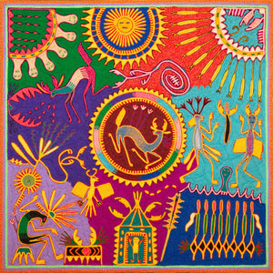Huichol Yarn Painting Print • L - 334 - Huichol Arts