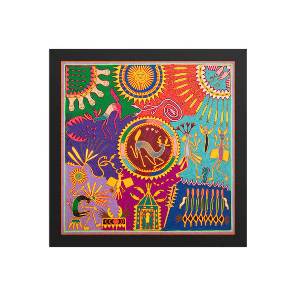 Huichol Yarn Painting Print • L - 334 - Huichol Arts