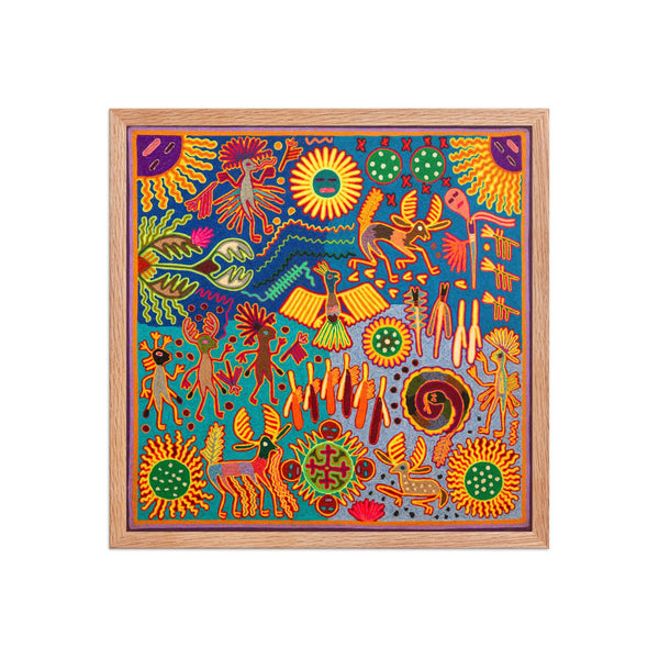 Huichol Yarn Painting Print • L - 335 - Huichol Arts