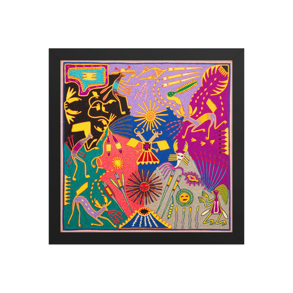 Huichol Yarn Painting Print • L - 336 - Huichol Arts