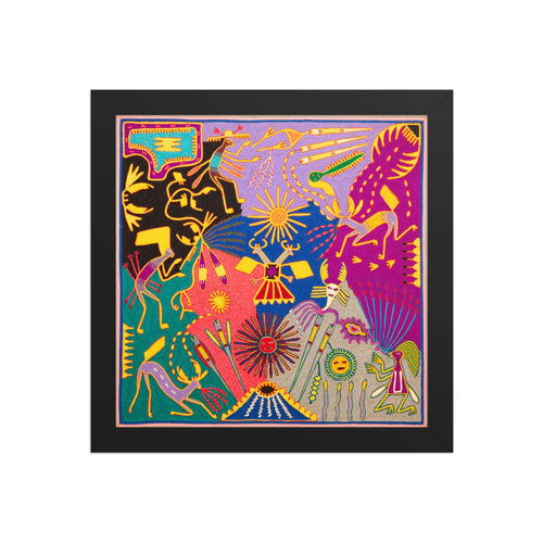 Huichol Yarn Painting Print • L - 336 - Huichol Arts